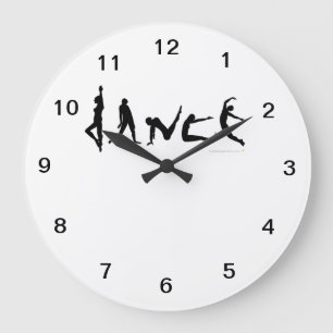 Grande Horloge Ronde Dance Dancers Silhouettes Wall Clock