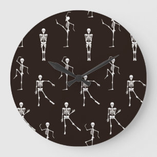 Grande Horloge Ronde Dancing Skeletons : Arrière - plan Quirky sans Sea