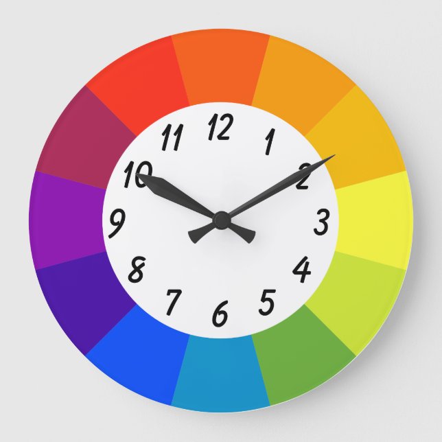 Grande horloge ronde dans les couleurs vives arc-e (Recto)