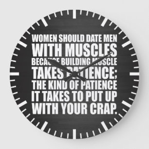 Grande Horloge Ronde Date Men With Muscles - Funky Bodybuilding
