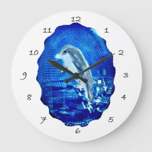 Grande Horloge Ronde Dauphin de fuite d'animaux marins