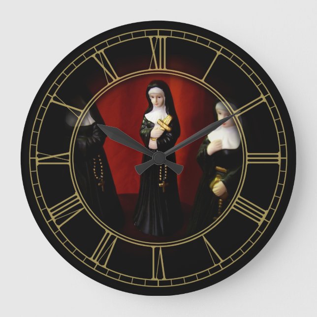 Grande Horloge Ronde De nonnes étranges (Recto)