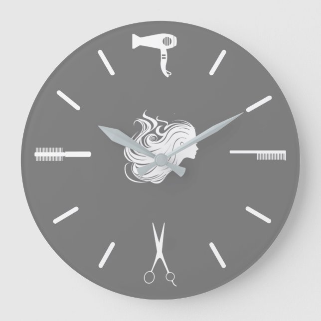 Grande Horloge Ronde Décor du mur coiffeur (Recto)