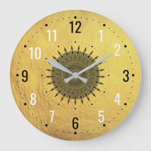 Grande Horloge Ronde Décoration Classique & Antique - Cuivre Moderne
