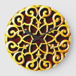 Grande Horloge Ronde Décoration or