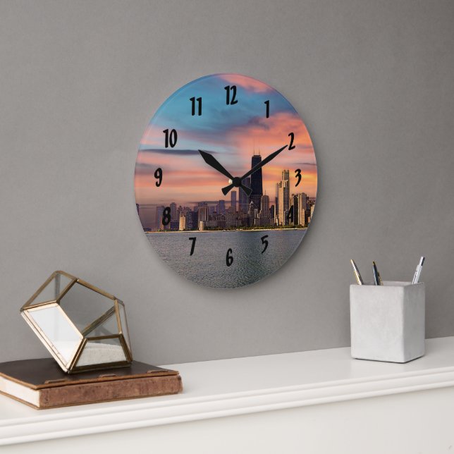 Grande Horloge Ronde Deep Sunset Chicago (Bureau)