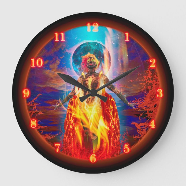 Grande Horloge Ronde Déesse du feu PELE LUNA MELTDOWN (Recto)