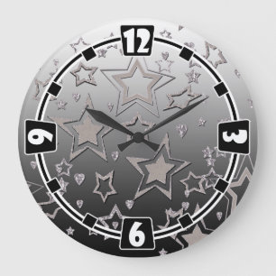 Grande Horloge Ronde Dégradé de Noël parties scintillant brillant confe