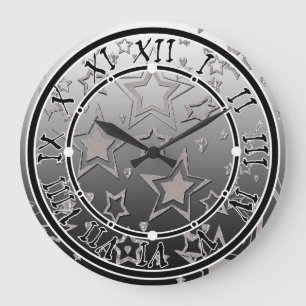 Grande Horloge Ronde Dégradé de Noël parties scintillant brillant confe
