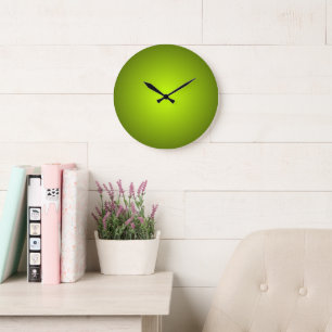 Grande Horloge Ronde Dégradé de nuances vertes minimaliste