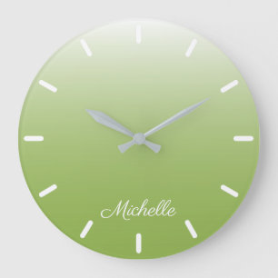 Grande Horloge Ronde dégradé personnalisé vert vert foncé