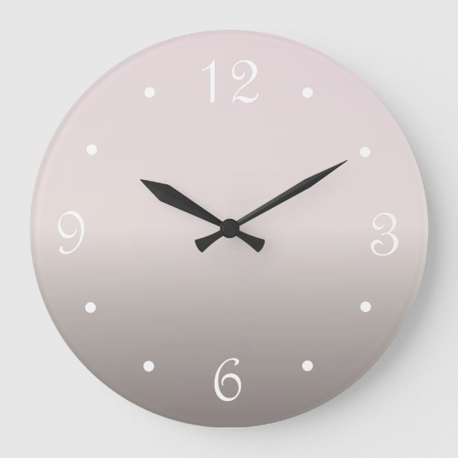 Grande Horloge Ronde Dégradé rose poussiéreux (Recto)