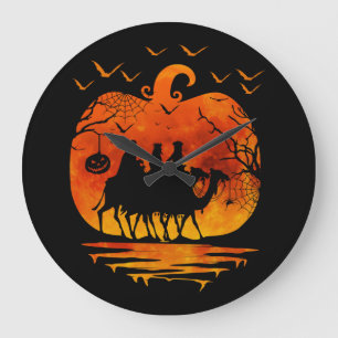 GRANDE HORLOGE RONDE DÉGUISEMENT DE NOËL HALLOWEEN CITROUILLE CADEAU DE