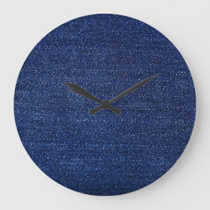 Grande Horloge Ronde Dénim jeans tissu : arrière - plan texturé.