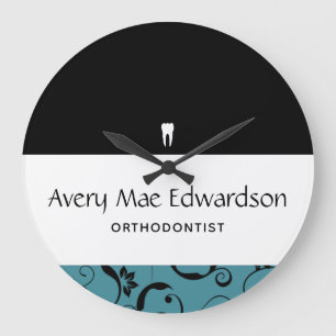 Grande Horloge Ronde Dental Office Staff Pro Damask