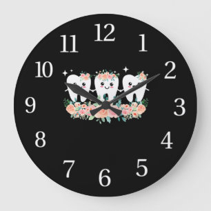Grande Horloge Ronde Dentiste Dental Assistant Oral Hygiéniste Dent