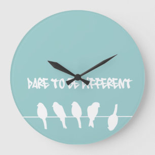 Grande Horloge Ronde Des oiseaux sur un fil - osez être différent (le