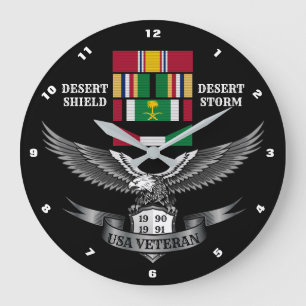 GRANDE HORLOGE RONDE DÉSERT SHIELD & DESERT STORM VETERAN