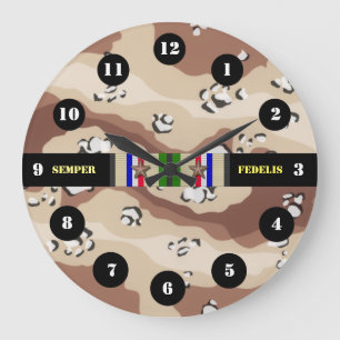 GRANDE HORLOGE RONDE DESERT STORM MARINE 2 STARS CLOCK