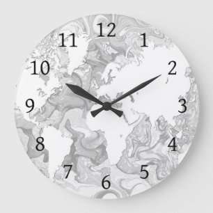 Grande Horloge Ronde design 141 World Map