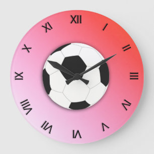 Grande Horloge Ronde Design de soccer Numéros de sport rond ou Carré