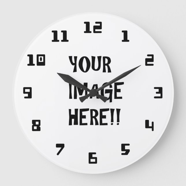 Grande Horloge Ronde Design your own Round (Large) Wall Clock (Recto)