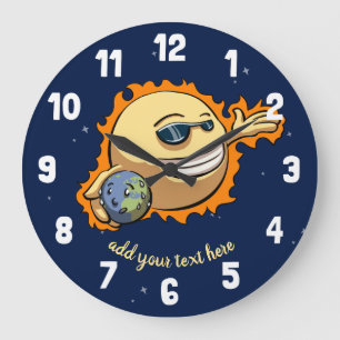 Grande Horloge Ronde Dessin animé sur le réchauffement climatique et le