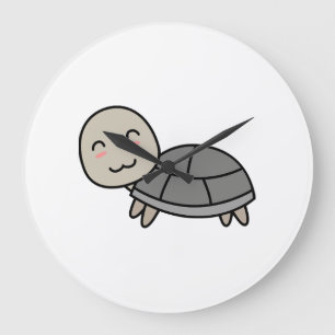 Grande Horloge Ronde Dessin animé tortue animal
