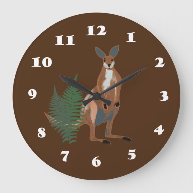 Grande Horloge Ronde Dessin de Kangaroo (Recto)