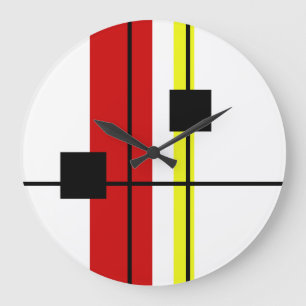 Grande Horloge Ronde Dessin géométrique