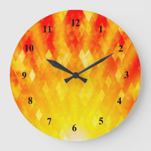Grande Horloge Ronde Dessin géométrique lumineux de rayon de soleil d