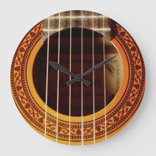 Grande Horloge Ronde Détail de la guitare acoustique