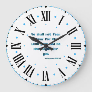 Grande Horloge Ronde Deutéronome 3:22 KJV Bible Verse II
