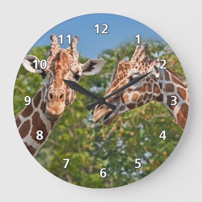 Grande Horloge Ronde Deux girafes de commérage (Recto)