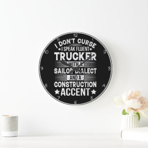 Grande Horloge Ronde Dialecte de camion fluide humoristique