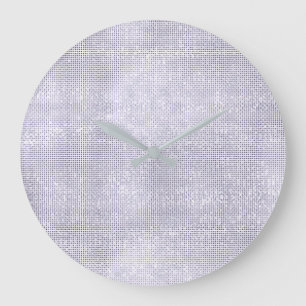 Grande Horloge Ronde Diamant pourpre argenté gris de paillette