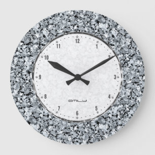 Grande Horloge Ronde Diamants blancs Motif sans couture