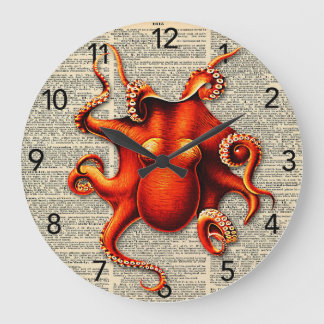 Grande Horloge Ronde Dictionnaire de poulpe vapeur grand 24 heures sur 