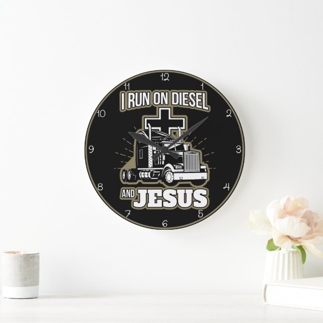 Grande Horloge Ronde Diesel et Jesus Trucker (Maison)