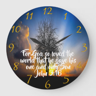 Grande Horloge Ronde Dieu a tant aimé le monde