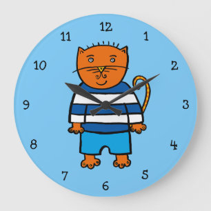 Grande Horloge Ronde Dillon le chat