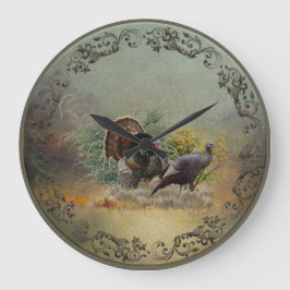 Grande Horloge Ronde Dinde sauvage