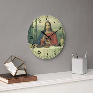 Grande Horloge Ronde Dîner ancien à Emmaüs avec Jésus-Christ