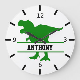 Grande Horloge Ronde Dinosaure personnalisé