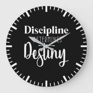 Grande Horloge Ronde Discipline - Hustle, Gymnase, Motivation du succès