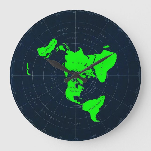 Grande Horloge Ronde Disque plat de carte Terre (Recto)