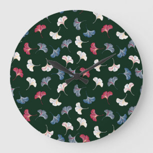 Grande Horloge Ronde Ditsy Ginkgo : L'Automne Sombre Et Sans Apparence.