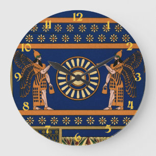 Grande Horloge Ronde Divinité assyrienne appelée un Apkallu ou Génie ai