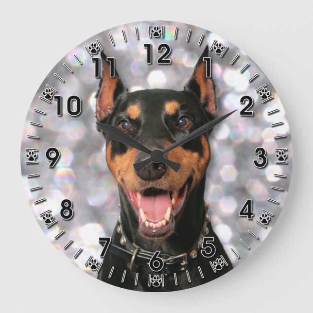 Grande Horloge Ronde Doberman - Megyan (Recto)