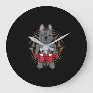 Grande Horloge Ronde Dog Lover Brave French Bulldog